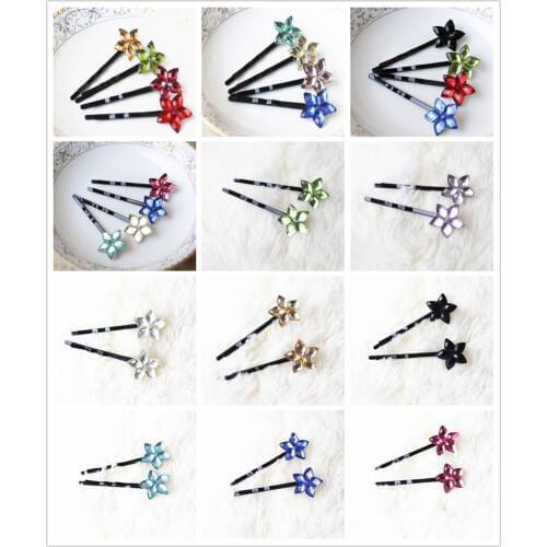 10 pcs New Popular Lady Girls kids Women five star flowers Hair Accessories Bright Hair Clips girls hair accessories
