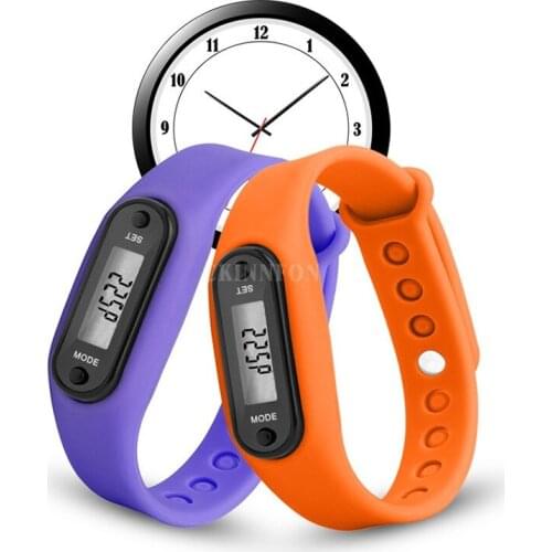 100Pcs/Lot Digital LCD Silicone Wirstband Pedometer Run Step Walking Distance Calorie Counter Wrist Women&Men Sport Watch