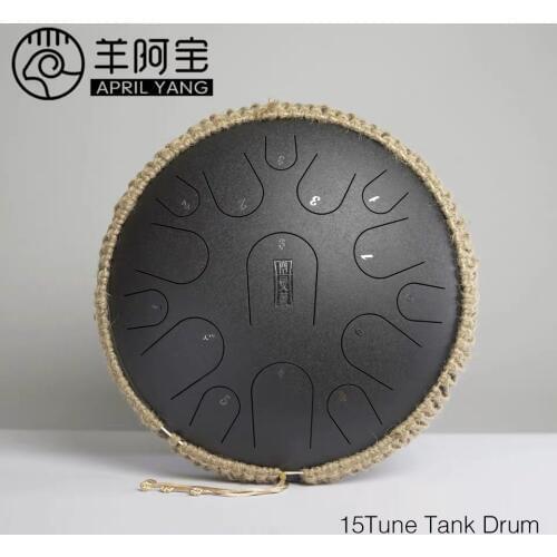 15 Tune Hand Pan Tank Drum 13 Inch Steel Tongue Drum Pad Tank Sticks Carrying Bag Free music sheet