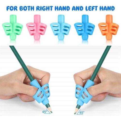 24Pcs Two-Finger Pen Grips Double Fingers Writing Posture Correctors Fish Shaped Writing Trainer (Random Color)