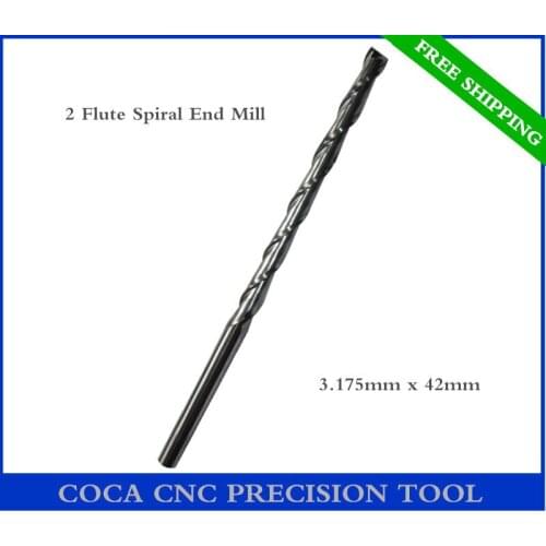 3.175mm*42mm,Freeshipping CNC Solid carbide woodworking insert router bit,Tungsten end mill,2 flute end milling,PVC,MDF,acrylic