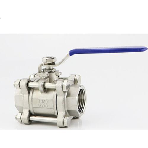 3PC Manual Ball Valve Female Thread SS304/SS201 Stainless Steel DN15/DN20/DN25/DN32/DN40