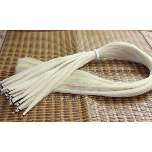 200 hanks high quality white Horse Tail Hair Violin Bow Hair Mongolian Horse