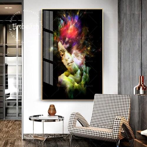 Embelish Abstract Fractal Paints Human Face Fashion Wall Art Pictures For Living Room Posters HD Spray On Canvas Oil Paintings