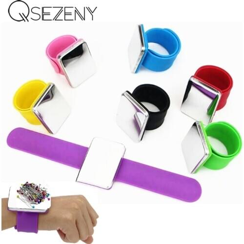 Pins Sewing Accessories Magnetic Sewing Tools Safety Pin Cushion Pin Storage Wrist Band Arm Pin Holder Costuras Accesorios