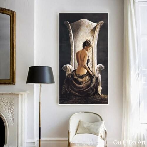 Free shipping modern sexy women nude art oil painting canvas prints printed on canvas home wall art decoration pictures