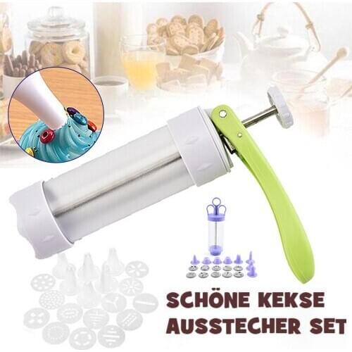 Biscuit Cookie Icing Tools Kit Cake Decorating Press Tool Machine with 12 Molds 6 Icing Nozzles Set PI669