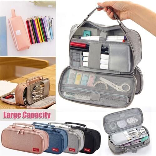 Pencil Case Big Capacity Storage Pouch Stationery Bag for School Office Students Cosmetic Makeup Bag Large Capacity