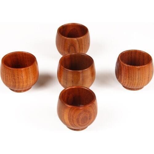 Wood Cup For Drinkware 4.5cm Durable Cups Jujube Wooden Cup Diameter Primitive Handmade Natural Spruce Wooden Tea Cup