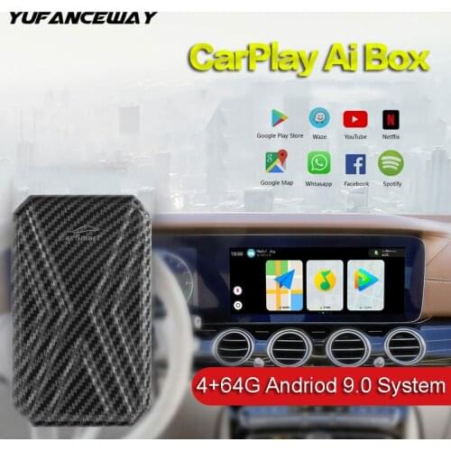 For Apple Carplay Android AI Box Car Multimedia Player 4+32G Mirror Link Wireless Carplay Android 9.0 system Auto TV Box USB