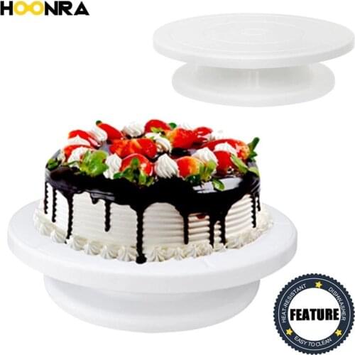 HOONRA 28cm Cake Turntable Rotating Anti-skid Round Cake Stand Cake Turntable Rotating Rotary Table Cake Decorating Tool Kitchen