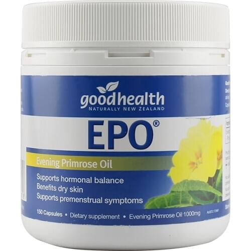 Good Health Evening Primrose Oil 150caps EPO GLA Support Women Healthy Menstrual Cycle Help Premenstrual Syndrome PMS Symptoms