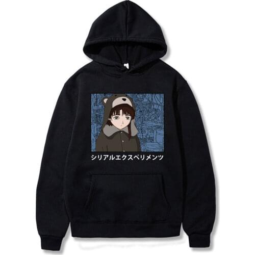 Glitch Serial Experiments Lain hoodie men Printed hooded sweatshirt Street trend pullover tops autumn long-sleeved hoodie men