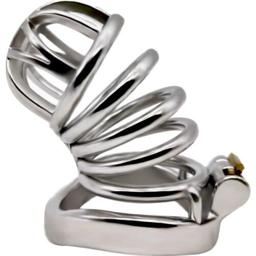 Stainless Steel Penis Cage Cock Ring Penis Restraint Chastity Device Cock Cage Lock Sex Toys For Men Adult Toys