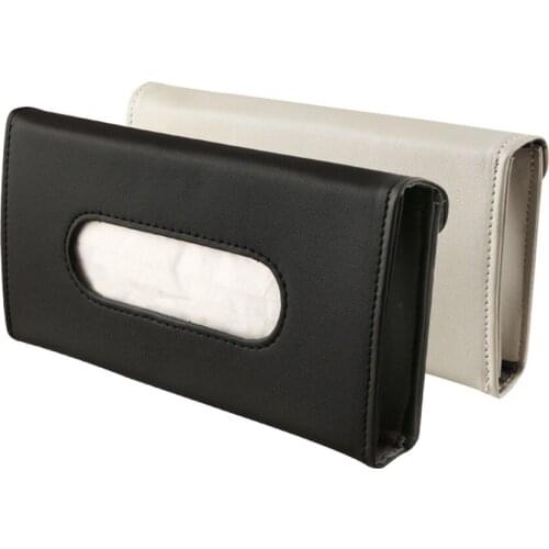 1 pc Leather Tissue Box for Car Sun Visor Car Tissue Box Towel Storage Box Toilet Paper Holder Auto Interior Style Decoration