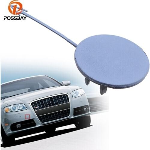POSSBAY Grey Plastic Front Bumper Tow Hook Cover Cap Fit for Audi A4/S4 B7 Sedan/Avant Quattro 2005-2008 External Decoration