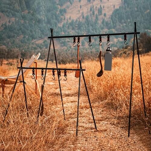 Lightweight Outdoor Folding Camping Shelf Aluminum Alloy Clothes Storage Hanger Cookware Eequipment Hanging Rack Triangle Rack