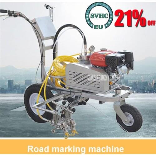 Hand-push Cold Paint Spraying Machine Multifunctional Road Marking Machine Latex Paint Spraying Machine 6.5HP 22.8mpa 50m/min