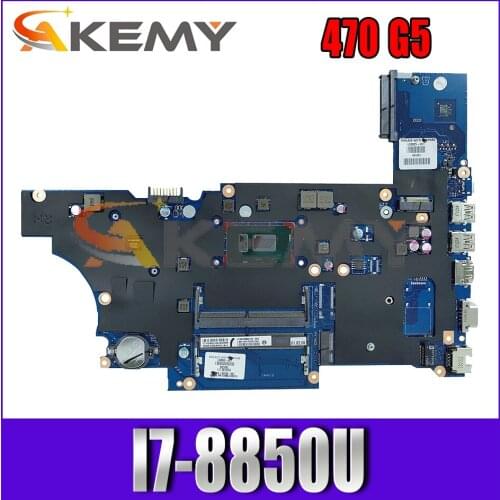 DA0X8CMB6E0 For HP Probook 470 G5 I7-8850U Notebook Mainboard QN8F N16S-GMR-S-A2 DDR4 Laptop motherboard