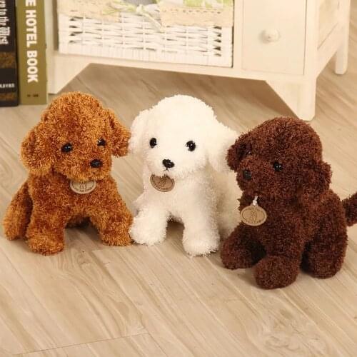 Cartoon Cute Poodle Dog Puppy Plush Stuffed Doll Huggable Toy Home Ornament Gift Kids Educational Toys for Children Gifts