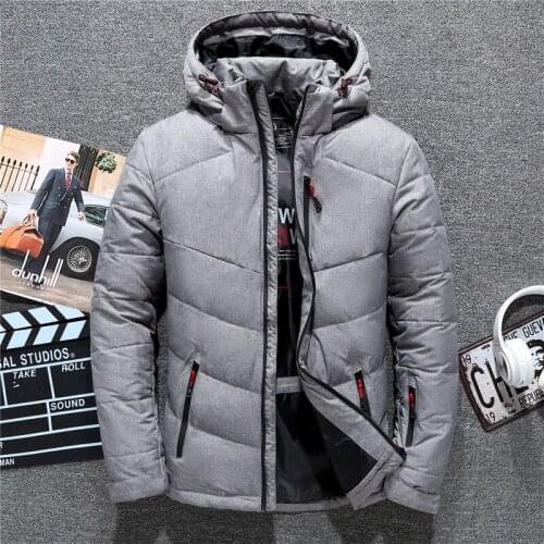 New Brand Winter Jacket Men Hat Detachable Zipper 90% White Duck Thick Down Jacket Men Coat Snow Parkas male 4 Colors