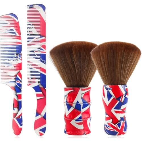 Soft Nylon Hair Beard Brush Flat Top Comb Haircut Set Salon Hairdressing Cutting Cleaning Tools Hairbrush Barbershop Styling Set