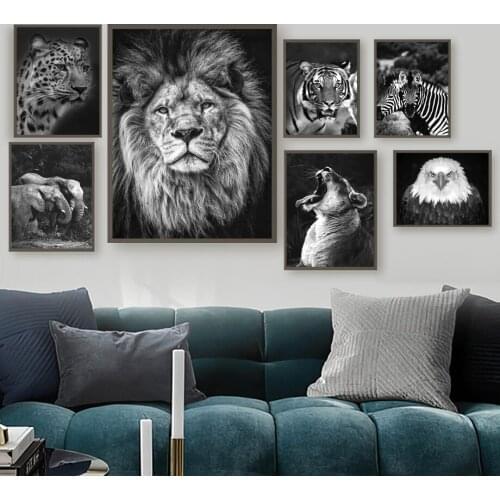Leopard Elephant Lion Tiger Zebra Owl Wall Art Canvas Painting Nordic Posters And Prints Wall Pictures For Living Room Decor