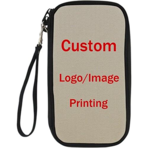 NOISYDESIGNS Custom Pattern Print Passport Holder Women Passport Covers Fashion Credit Card Handbags Girls Travel Zipper Bag