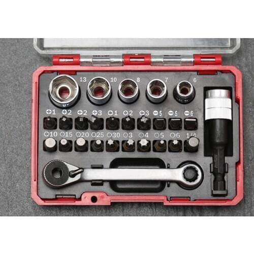 New 27pcs/Set S2 Magnetic Screwdriver set Ratchet wrench Sleeve