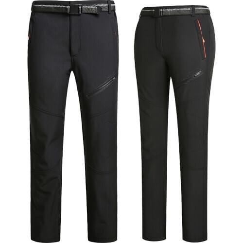 Autumn And Winter COUPLES Trousers Outdoor Sports Plus-sized Waterproof Cotton-padded Trousers Mens Plus Velvet Thick Warm Cli