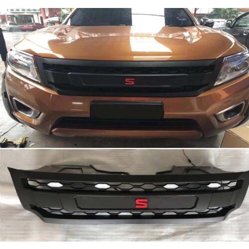Front Radiator Grills Racing GRILL WHITE LED LIGHT ABS MASK GRILLE FIT FOR NAVARA NP300 D23 2015-2017 CAR STYLING ACCESSORIES