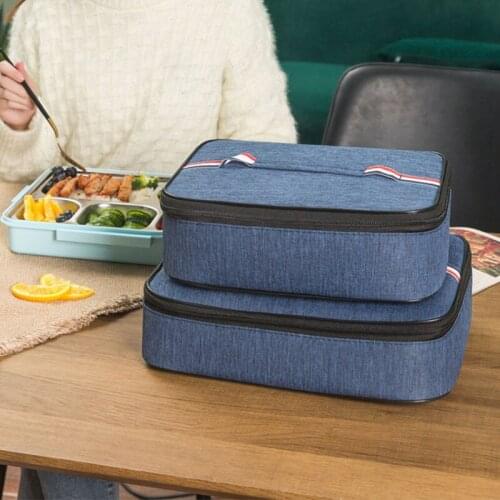 Portable Square Lunch Box Insulation Fresh-keeping Storage Bags Office Worker Zipper Food Bag Cooler Aluminum Foil Container