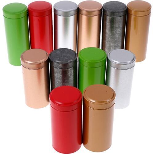 Portable Travel Tea Caddy Organizer Tea Caddy Mini Aluminum Storage Boxes Sealed Coffee Powder Cans Tea Leaves Container