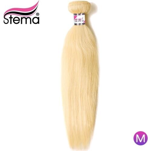 Stema #613 Blonde Straight 1/3/4 Bundles Brazilian Hair Weave Bundles 8-30 Inches Blonde Human Remy Hair Extension Free Shipping