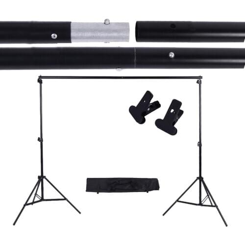 Background Stand 2 * 3m / 6.6 * 9.8ft Adjustable Photography Support Stand Photo Backdrop Crossbar Kit Studio Light Stand
