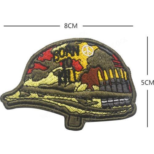 Helmet Vietnam Embroidery Patch Peace Military Patches Tactical Combat War Emblem Appliques Embroidered Badges Drop Ship