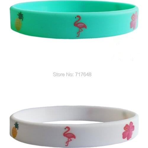 300pcs Flamingo Pineapple wristband silicone bracelets free shipping by FEDEX A