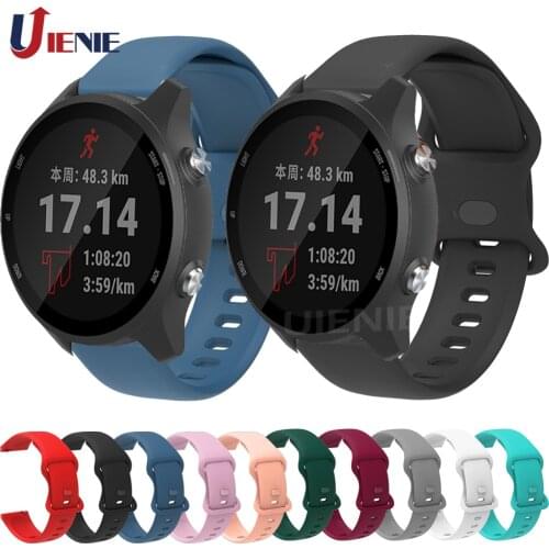 20mm Silicone Watch Band for Garmin Forerunner 245 M/645/Vivoactive 3/Venu SQ Strap Bracelet Sport Replacement Watchband correa
