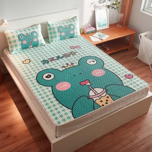 Cute Printed Cartoon New Latex Mat Mattress Sheets For Household Use Foldable Summer Cool Sleeping Mat Pillowcase Soft Sleep Mat