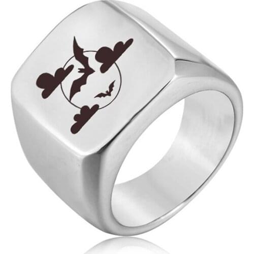 Ufine Fashion Square Ring Viking sign Titanium Steel Mens Ring Cast stainless steel symbol Rings jewelry R064