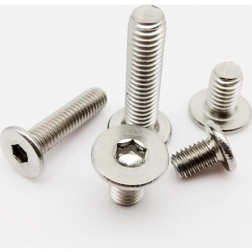5/50 CM M1.6 M2 M2.5 M3 M4 M5 M6M8 A2 304 Stainless Steel Hex Hexagon Socket Ultra Thin Ultrathin Low Flat Wafer Head Screw Bolt