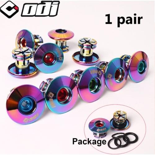2PC ODI Bicycle Grip End Plugs Aluminum Alloy Bike Handlebar Caps Lightweight Mountain Bike Accessories for MTB BMX DH FR Bike