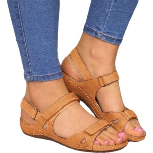 Women Sandals 2021 New Soft Stitching Ladies Sandals Comfortable Flat Sandals Women Open Toe Beach Shoes Woman Footwear