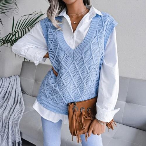 Sweater Vest Women Solid Japanese-style Sleeveless V-neck All-match Loose Casual Preppy-style Students Fashion Ulzzang Tops #T2G