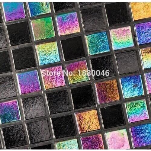 1 box 10pieces Magic color Art Glass mosaic Mosaic Tile Sheet for Kitchen interior glass mosaics bathroom tile