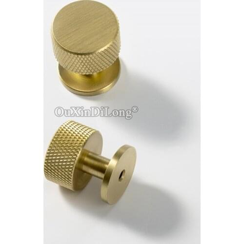 10PCS Nordic Light Luxury Brass Furniture Handles Drawer Cupboard Wardrobe Door Pens Copper Knurled Round Small Knobs GF569