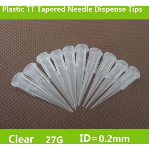 100 pcs/lot 27GA Blue TT High Density Polyethylene UV Smoothflow Taper Tip for 1.25" Tip Fluid Dispensing Needle