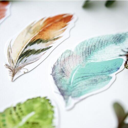 30pcs colourful feathers style card multi-use as Scrapbooking party invitation DIY Decoration gift card message card postcard