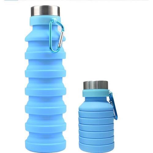 550ml New outdoor Sports Bottles Travel Hiking Silica Telescopic Fold Portable Bicycle Water Cup Kettle Camp Bottle