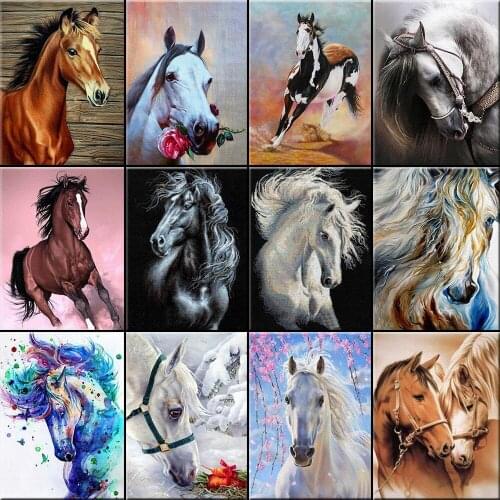 5D DIY Colorful Diamond Painting Abstract Horse Full Square Cross Stitch Kits Embroidery Diamond Modern Home Decor Unique Gift